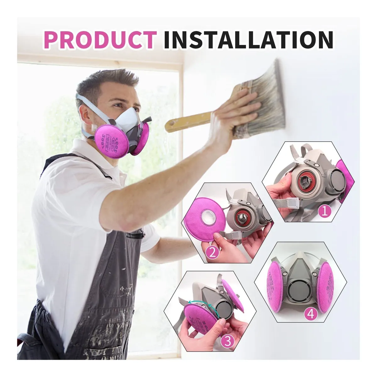 ATURE - Mascarilla Antigas 6200+filtro De Algodón De Alta Eficiencia