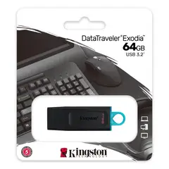 KINGSTON - Pendrive Exodia 64GB USB 32 GEN1 - Negro