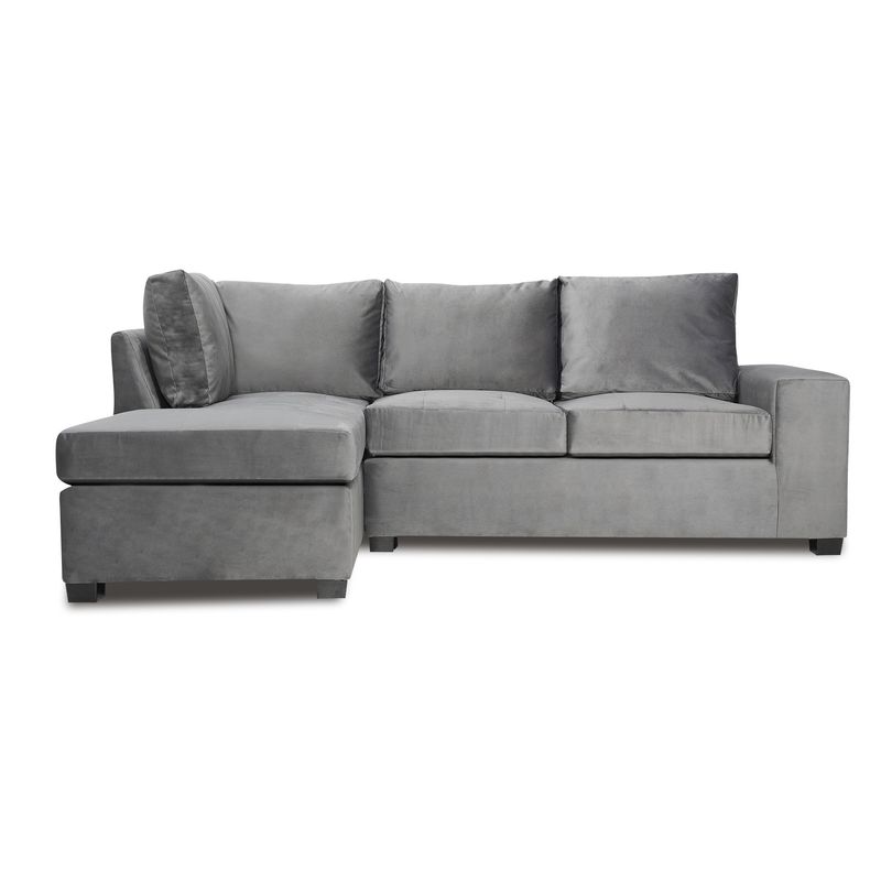 INNOVAMUEBLES - Seccional Senna Izquierdo Felpa Gris.