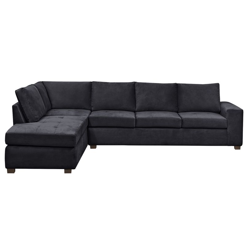 INNOVAMUEBLES - Seccional Senna XL Izquierdo Felpa Negro.