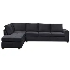 INNOVAMUEBLES - Seccional Senna XL Izquierdo Felpa Negro
