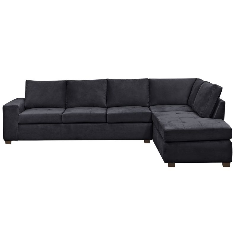 INNOVAMUEBLES - Seccional Senna XL Derecho Felpa Negro.