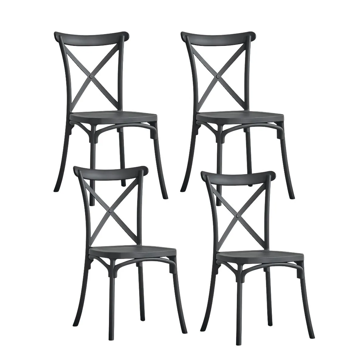 TODODESCUENTO - PACK 4 SILLAS CROSSBACK- NEGRAS