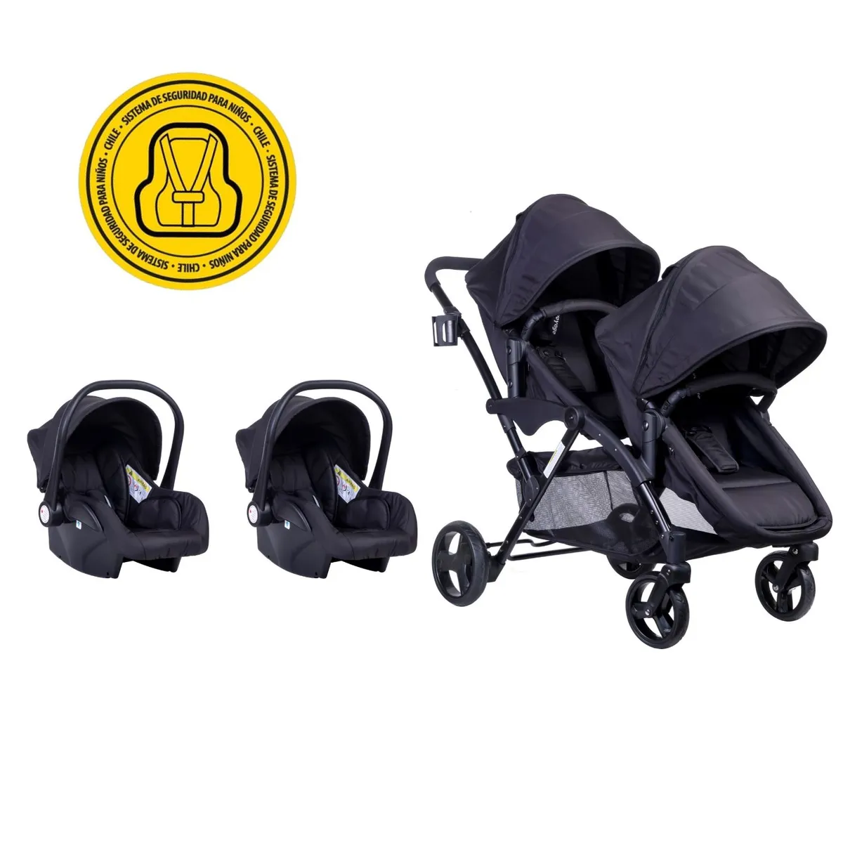 VOYAGE - Coche Duo Travel System Géminis Black