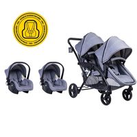 Coche Duo Travel System Géminis Grey