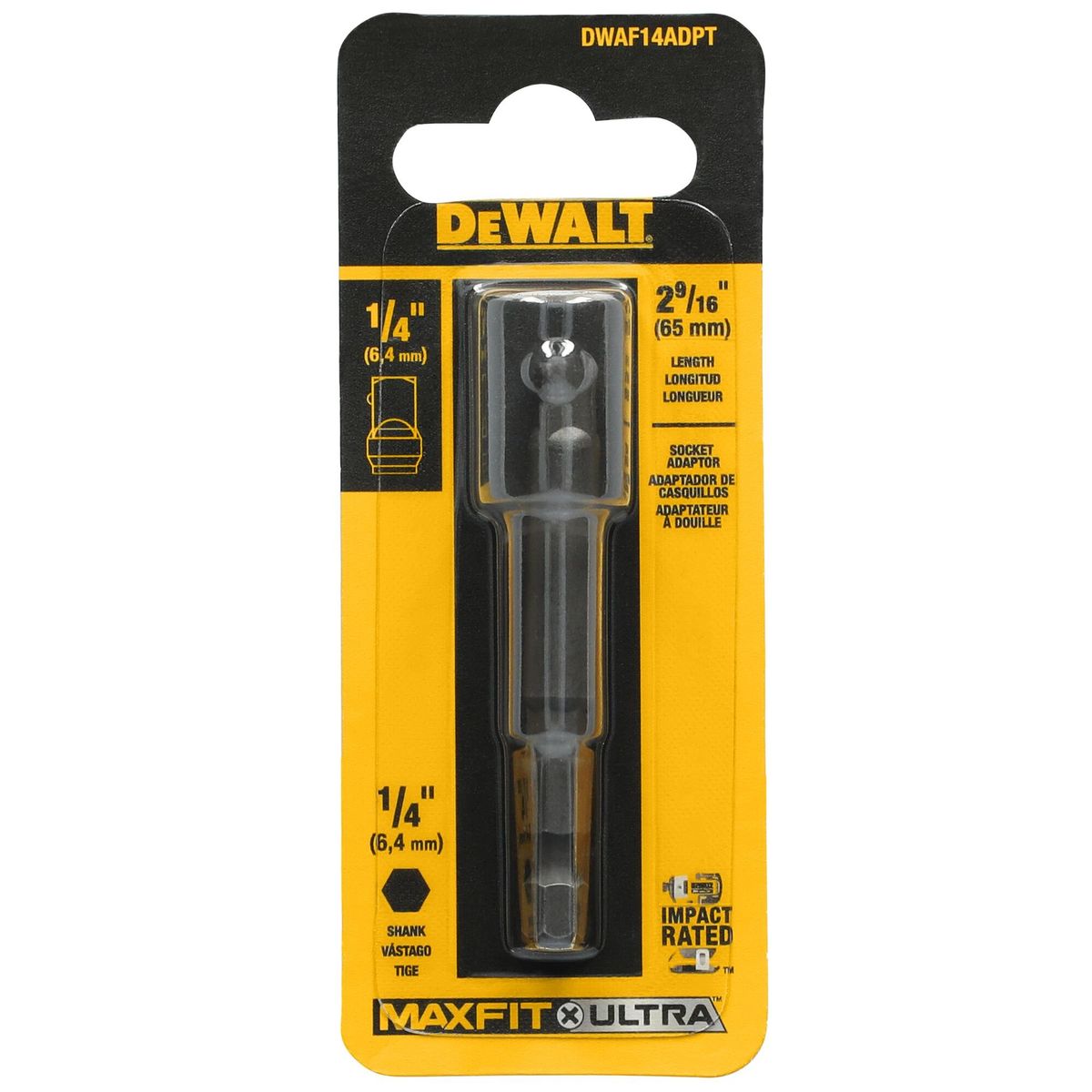 DEWALT - Adaptador de dados 1/4” MAXFIT DEWALT DWAF14ADPT