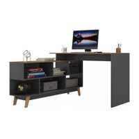 Escritorio Apolo Esquinero 4 Estantes 2 Cajones Y Repisa