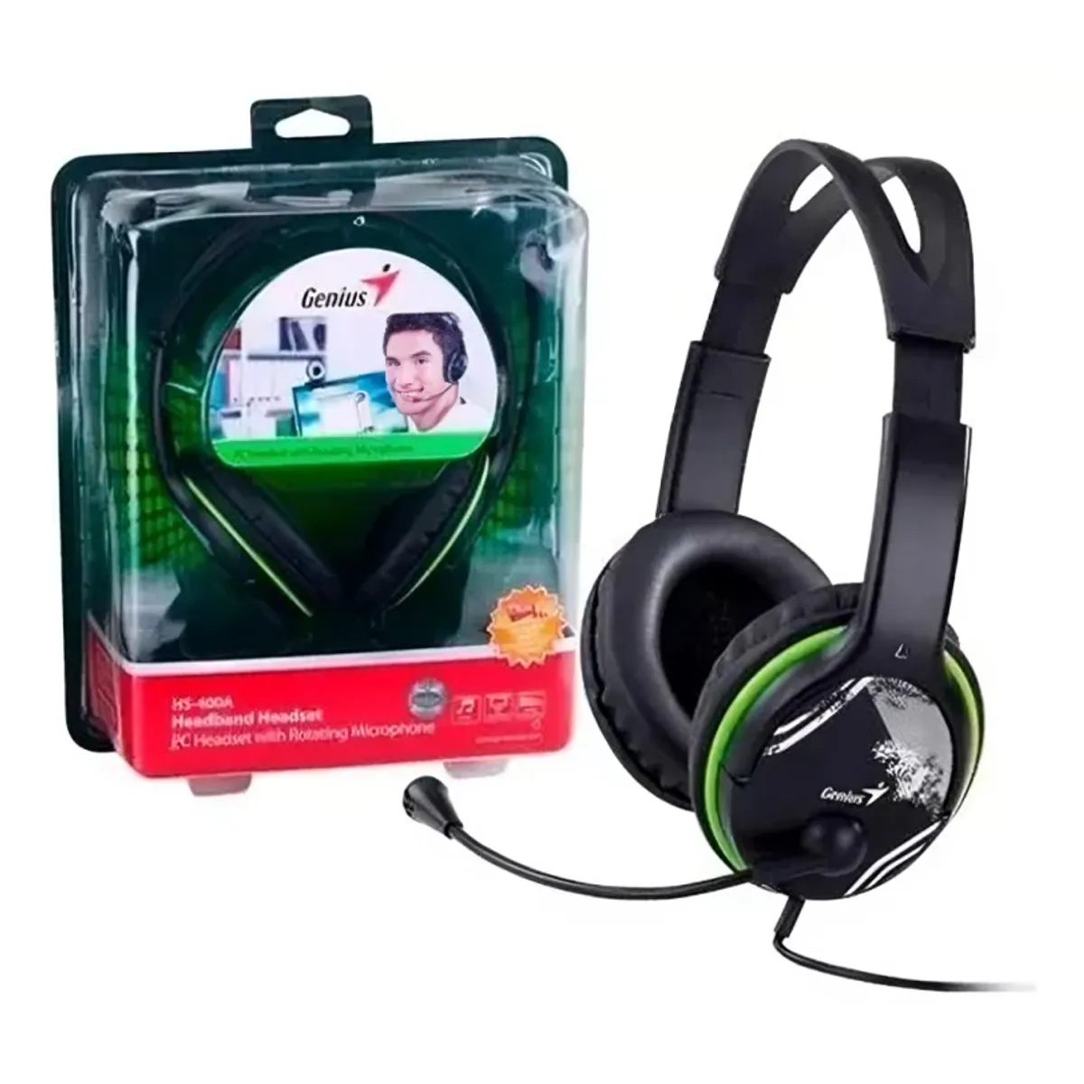 GENIUS - AUDIFONO HS-400A GENIUS VERDE_