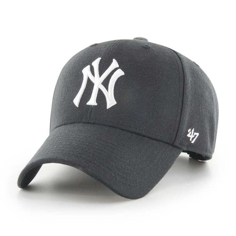 47 - Jockey New York Yankees MVP Snapback Black White - Negro