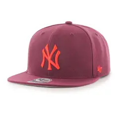 47 - Jockey New York Yankees No Shot Dark Maroon Neon Captain - Rojo
