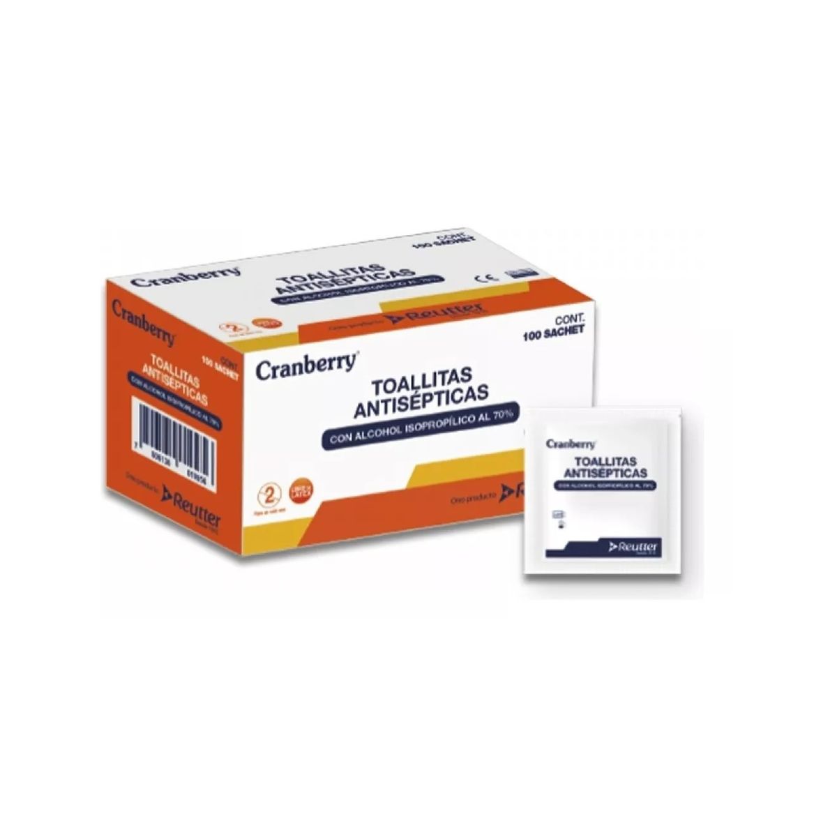 CRAMBERRY - Toallitas Desinfectantes Con Alcohol Isopropílico 70% 100uni