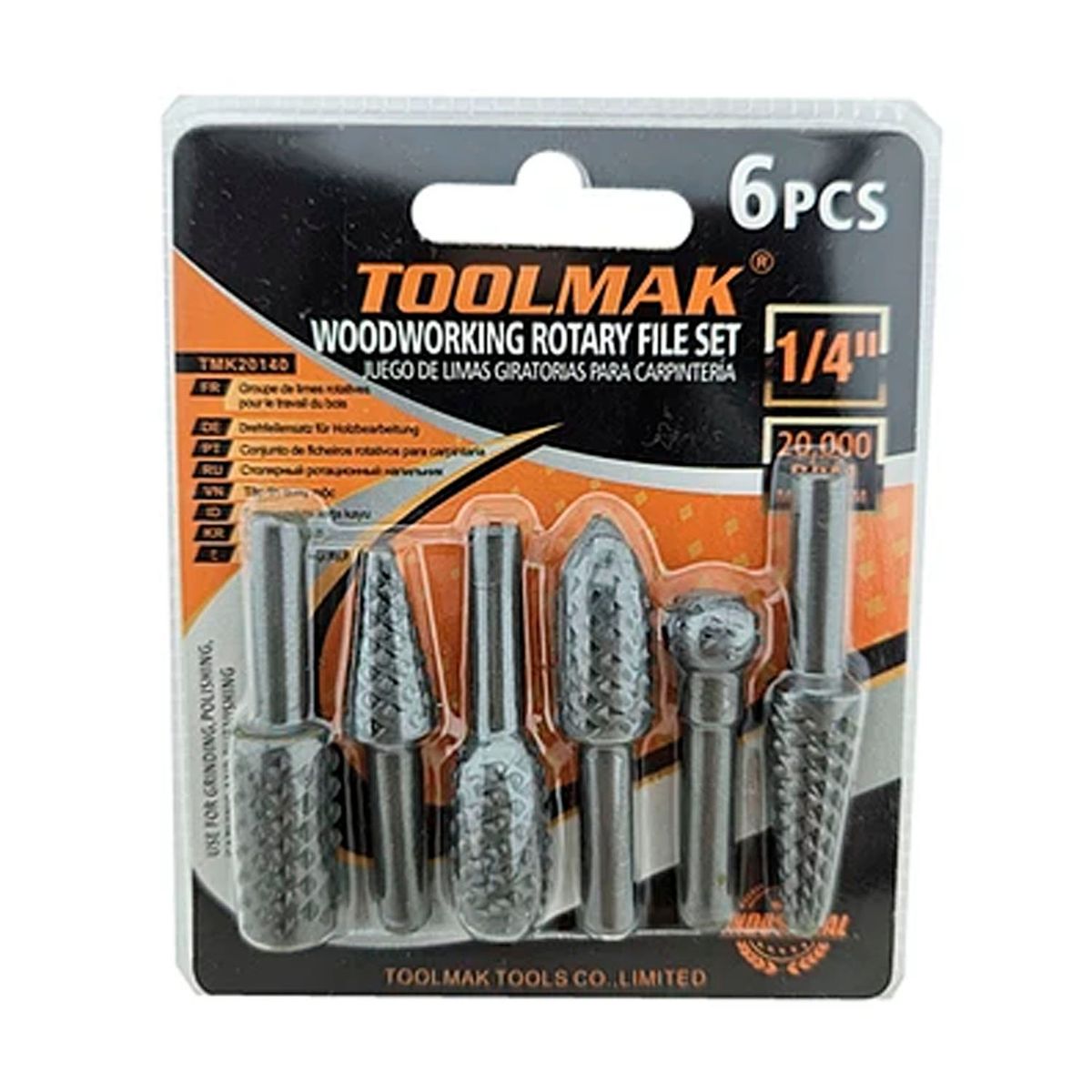 GENERICO - Limas Rotativas Broca P Carpintería 6 Piezas Toolmak