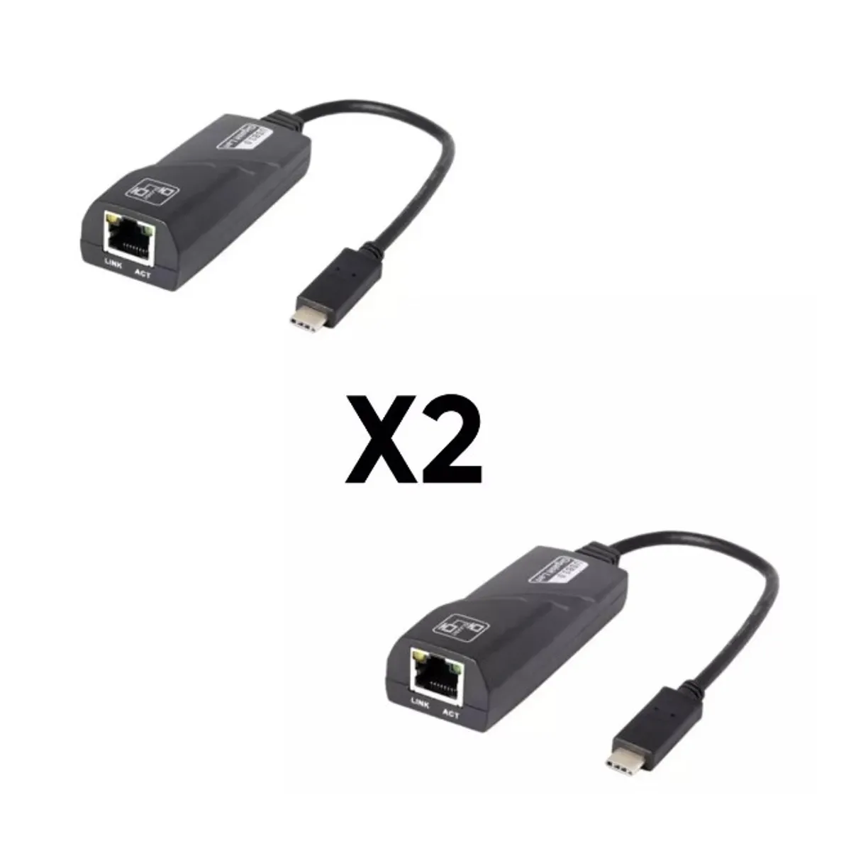 GENERICO - Pack X2 Adap. D Red Mac Usb-c 3.1 Tipo C 10/100/1000 Mbps