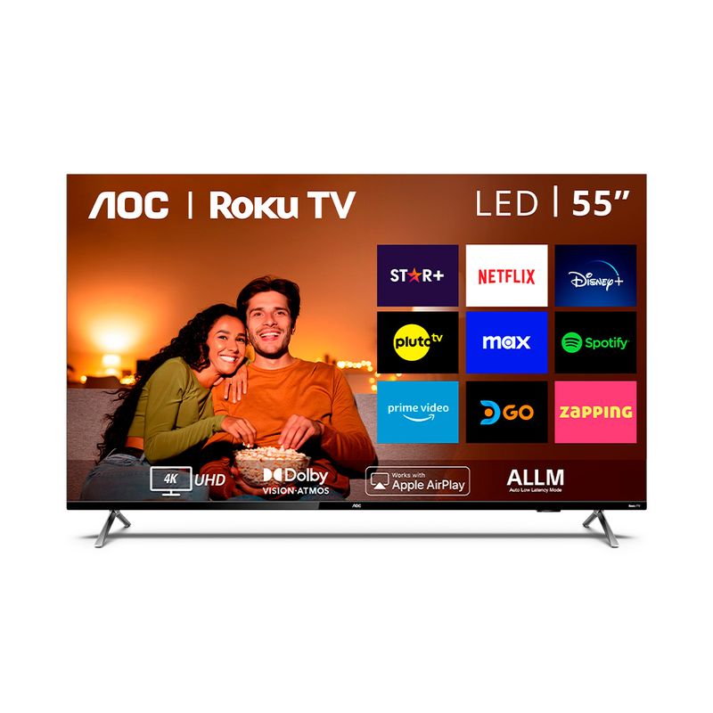 AOC - AOC Roku TV LED 55” UHD 4K Smart TV 55U6125
