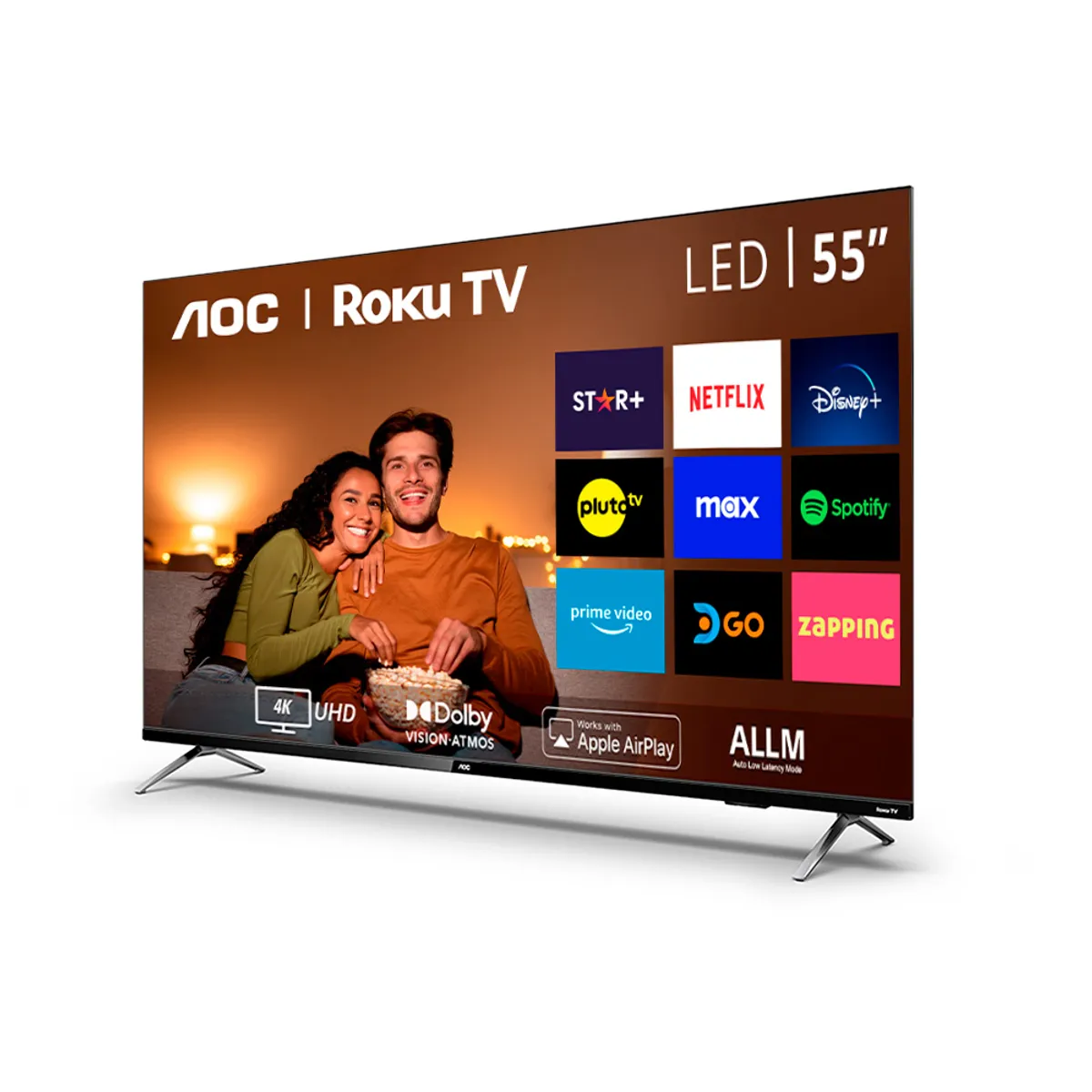 AOC - AOC Roku TV LED 55” UHD 4K Smart TV 55U6125
