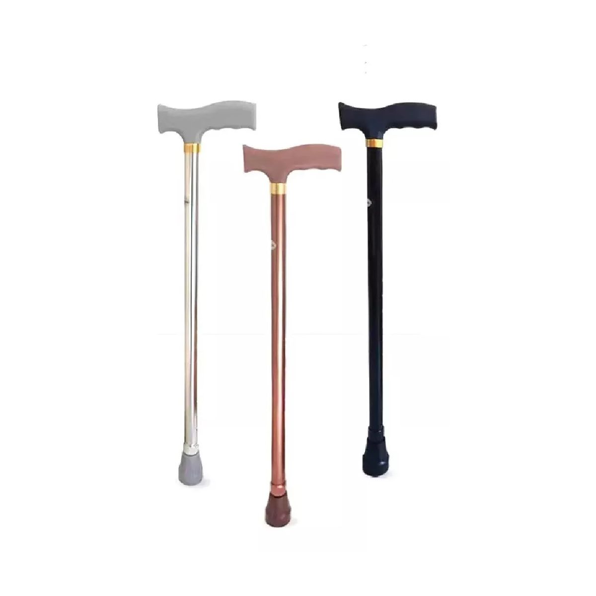 GENERICO - Bastón Muleta En Forma De T Liviano Regulable 73-96cm Negro