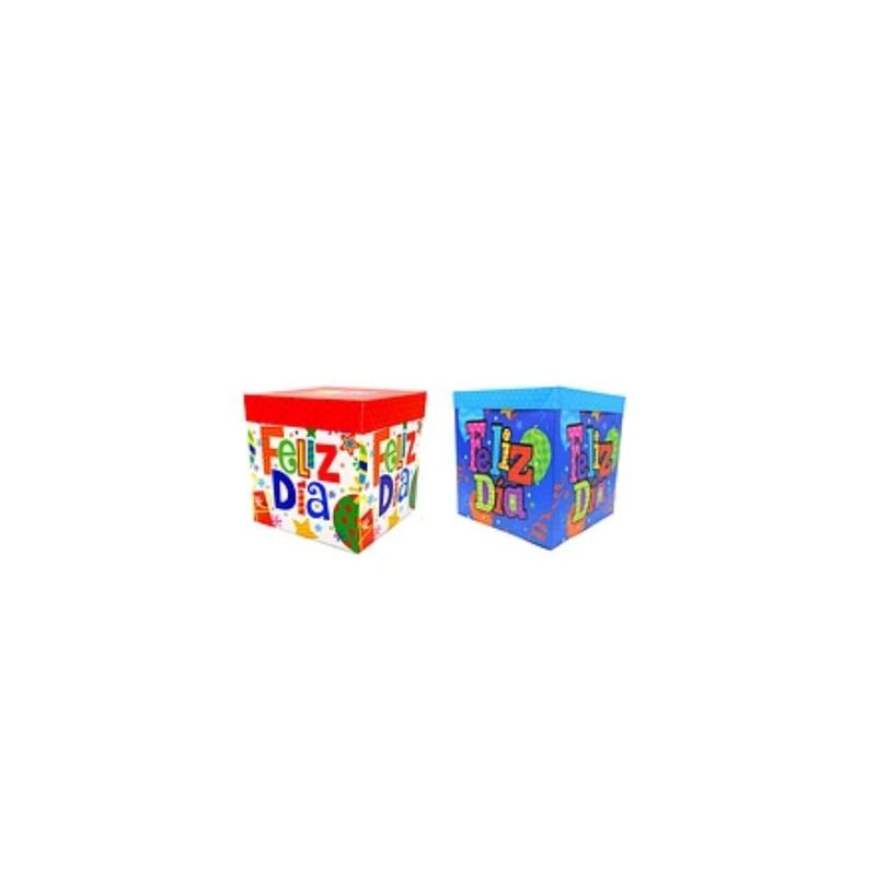 GENERICO - Caja De Regalo Plegable Feliz Día 30cm Diseño aleatorio