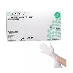 GENERICO - Guante Latex Blanco Tresor Talla L Caja De 100 Unidades