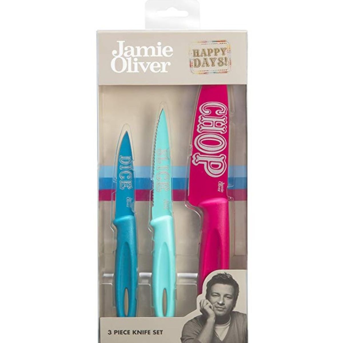 GENERICO - Jamie Oliver Set De 3 Cuchillos De Colores Happy Days