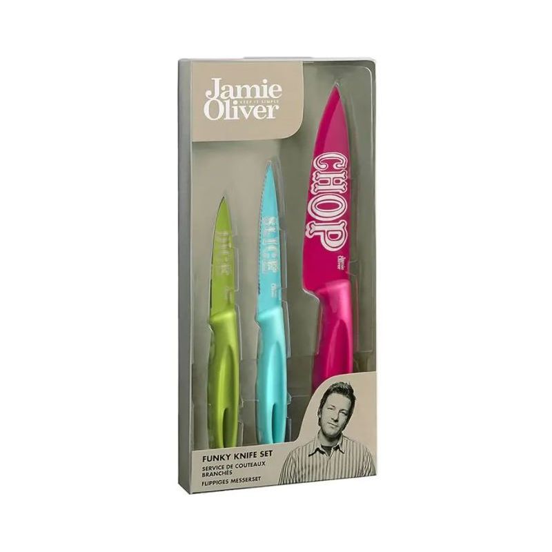 GENERICO - Jamie Oliver Set De 3 Cuchillos De Colores Funky Knife Set