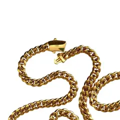 GENERICO - Cadena de ORO LAMINADO Tejido CUBANA Grosor 6MM