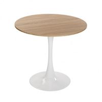 Mesa Comedor Redonda Tulip Wood 80cm Diametro Blanca