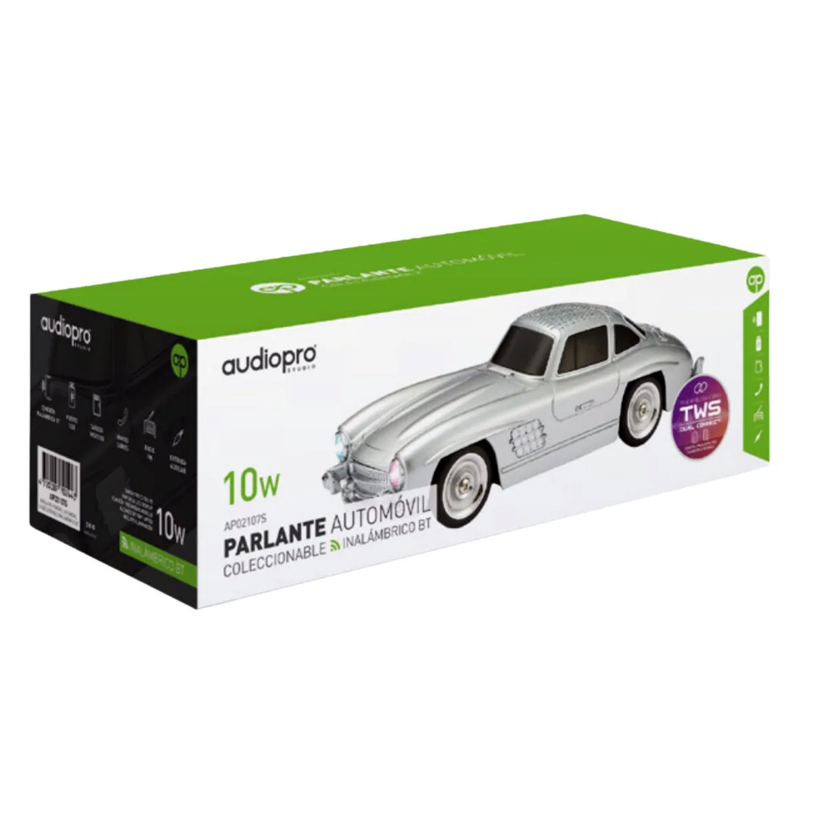 TECNOLAB - Parlante Bluetooth Diseño Automóvil Clásico Gris - SC
