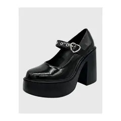 DINASTELLA - Zapato charol para mujer con taco alto Negro Danicolle