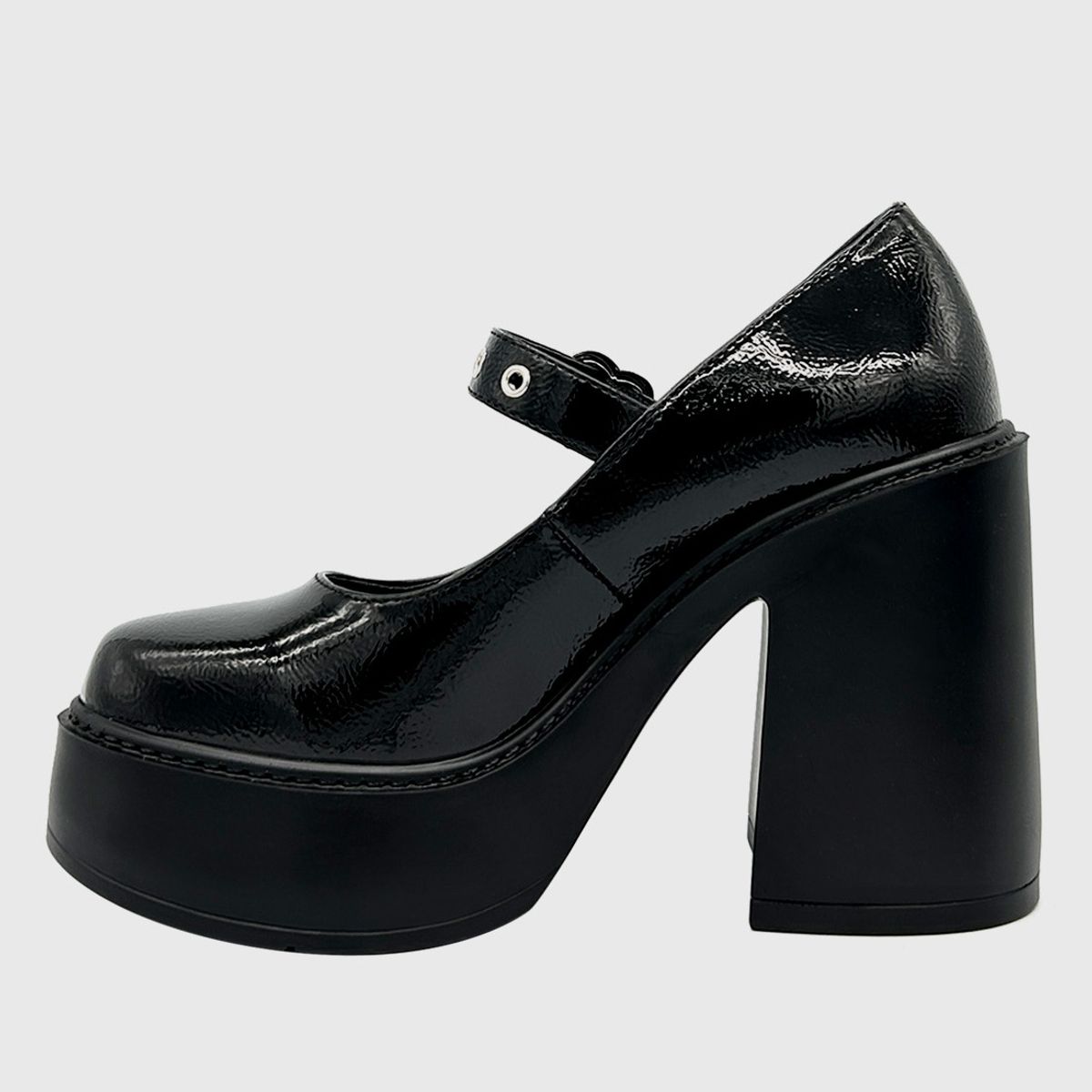 DINASTELLA - Zapato charol para mujer con taco alto Negro Danicolle