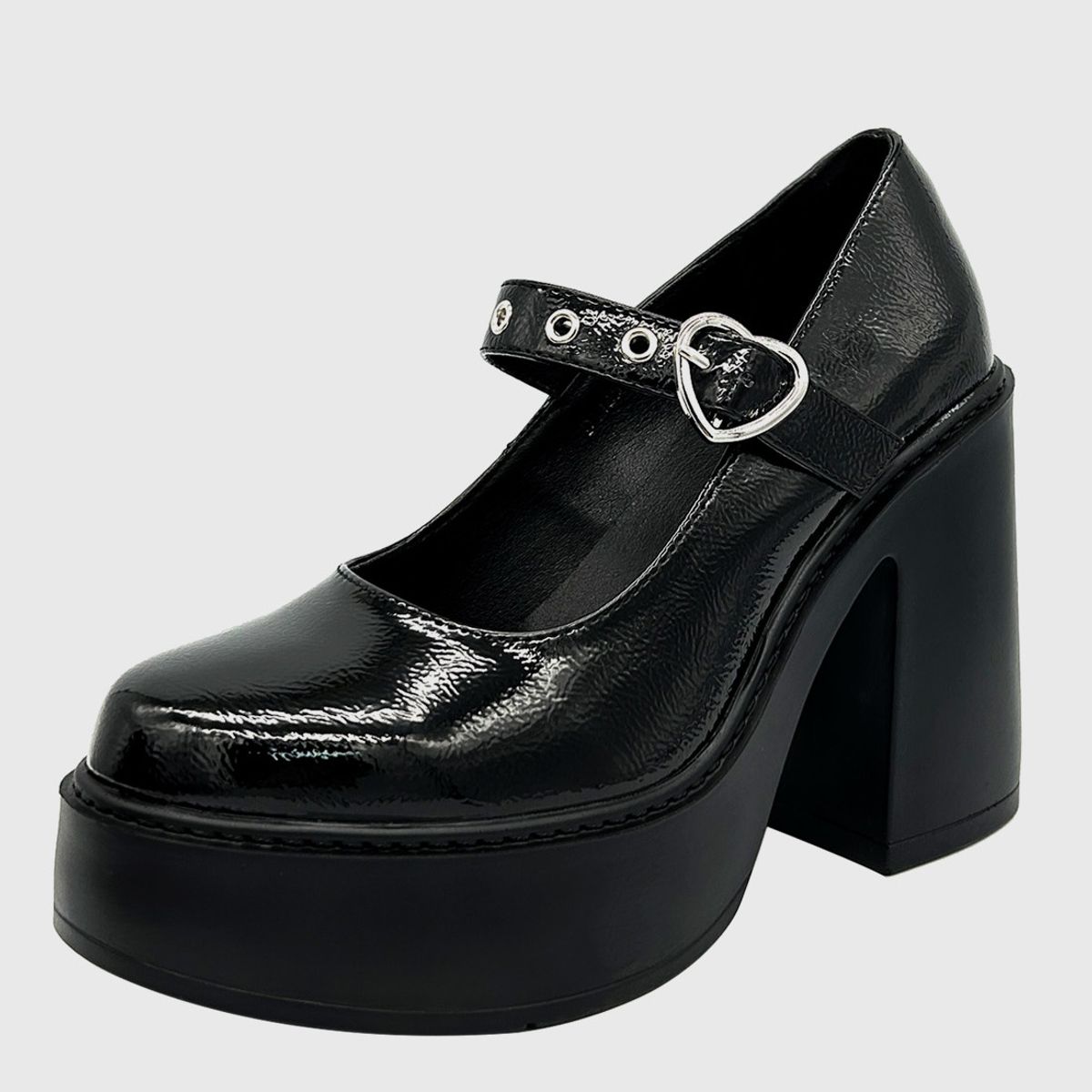 DINASTELLA - Zapato charol para mujer con taco alto Negro Danicolle