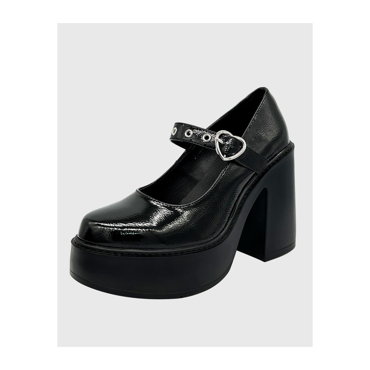 DINASTELLA - Zapato charol para mujer con taco alto Negro Danicolle