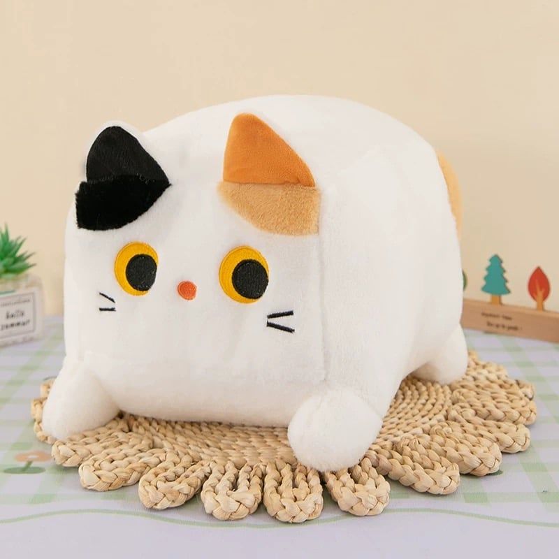 GENERICO - Peluche Cojín Suave De Felpa Gato Cuadrado 20 Cm