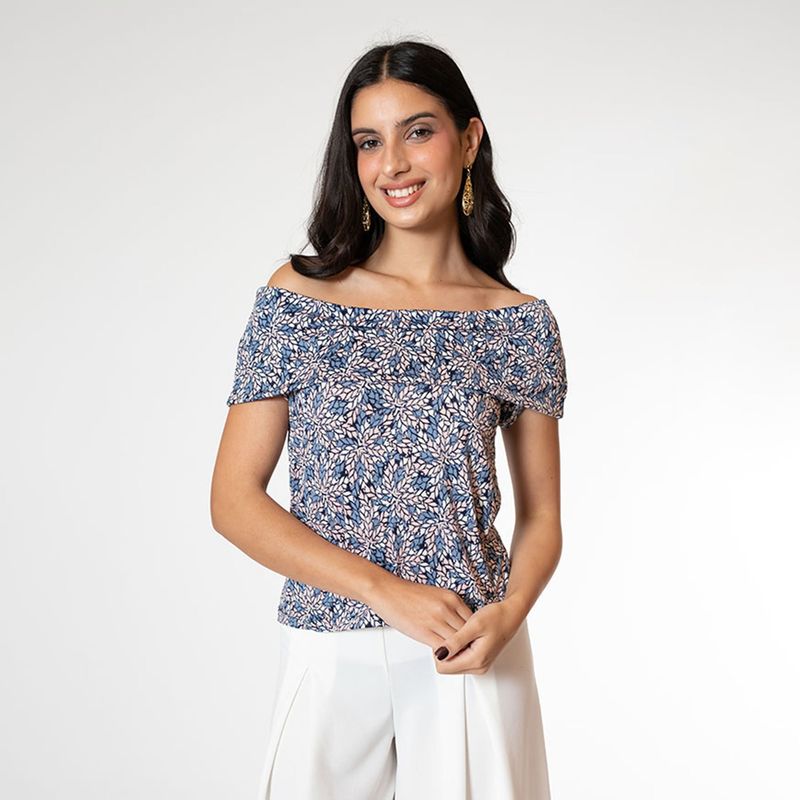 NATALIA SEGUEL - Polera Ester Malva Hojitas Natalia Seguel