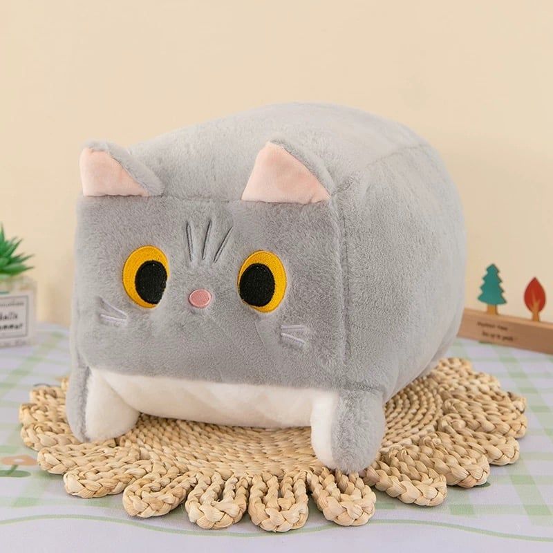 GENERICO - Peluche Cojín Suave De Felpa Gato Cuadrado 20 Cm A2