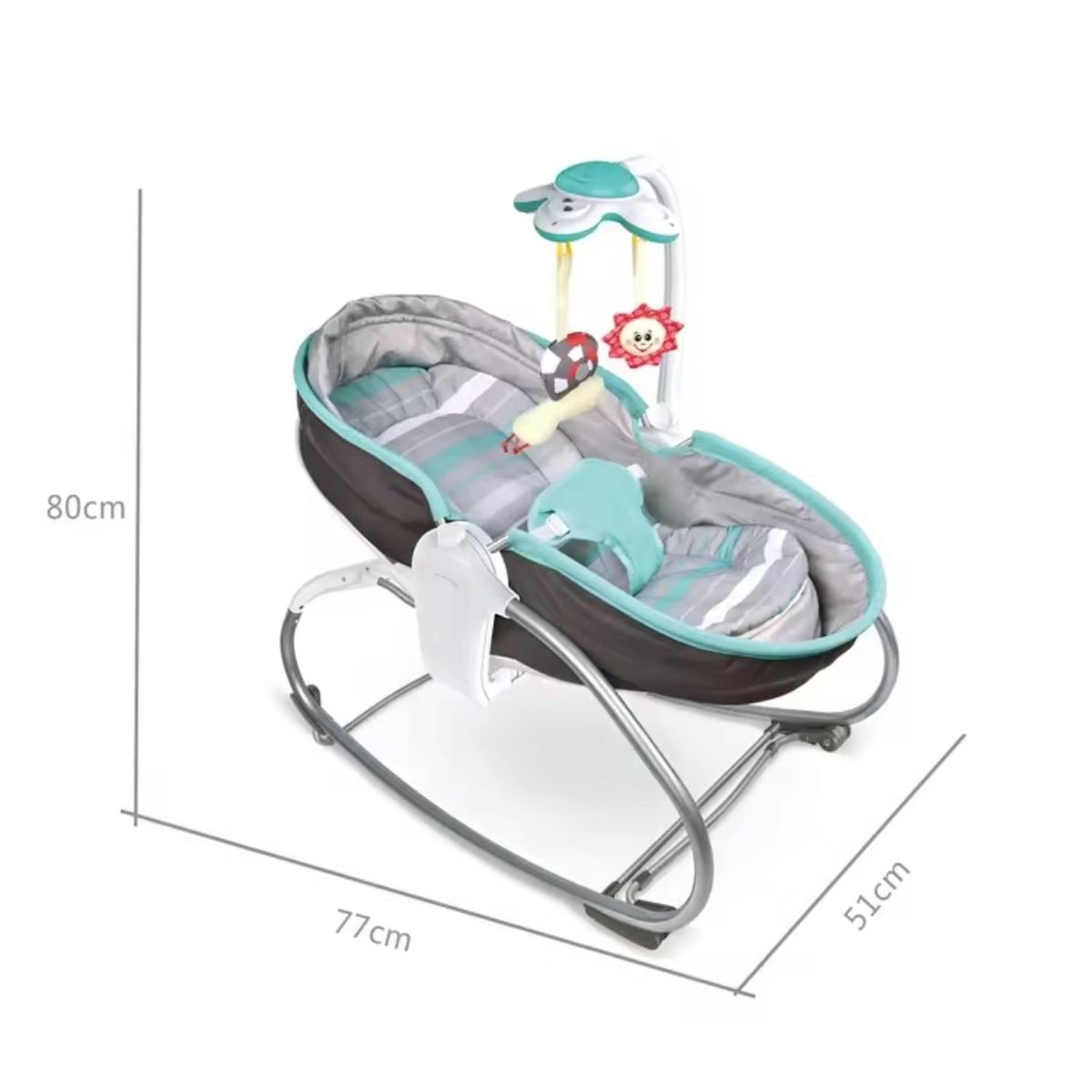 KIVARA - Cuna Mecedora Deluxe 3 En 1 Moises Silla Mecedora O Fija