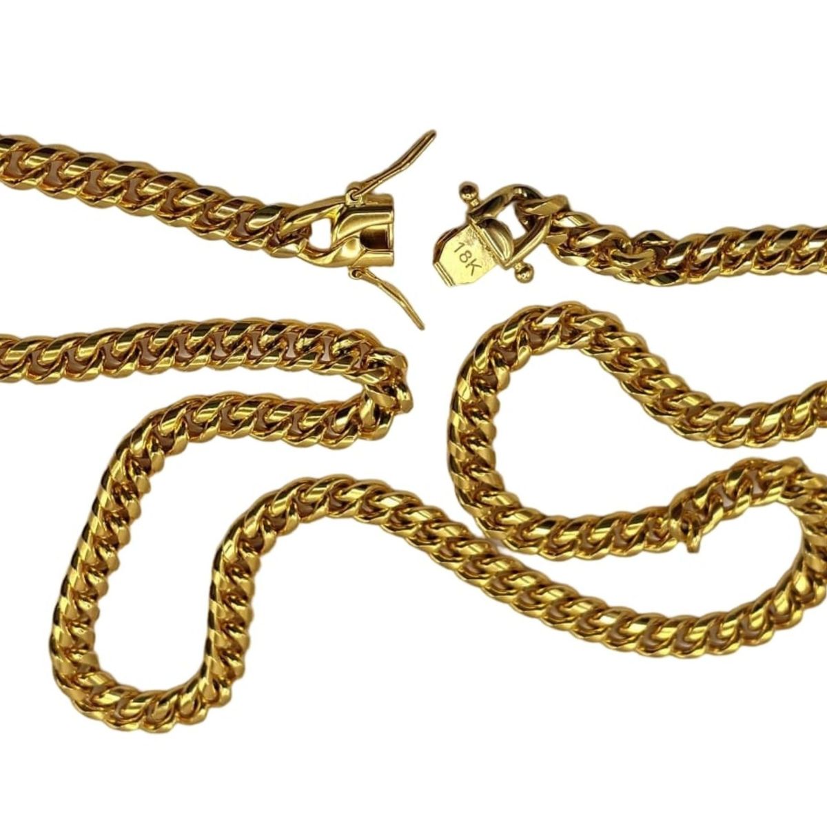 GENERICO - Cadena de ORO LAMINADO 18K GROSOR 6MM Con BROCHE CAJÓN