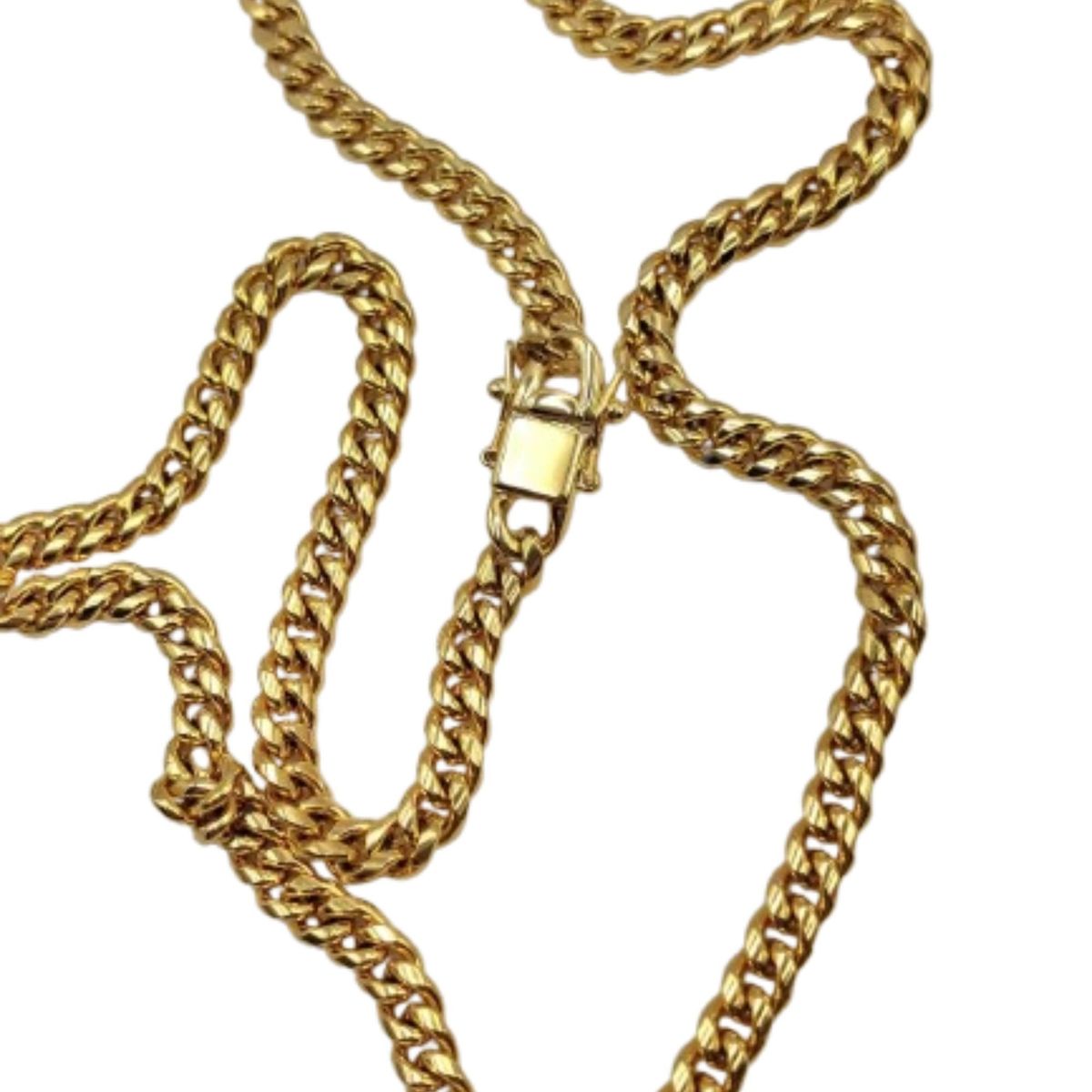 GENERICO - Cadena de ORO LAMINADO 18K GROSOR 6MM Con BROCHE CAJÓN