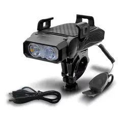 DEFENSOR FOREVER - Luz Led Bicicleta Delantera, Bocina Porta Celular, 4000 Mah.
