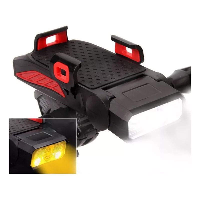 DEFENSOR FOREVER - Luz Led Bicicleta Delantera, Bocina Porta Celular, 4000 Mah.