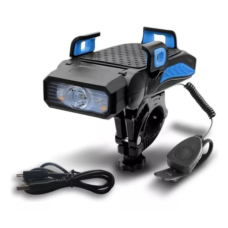 DEFENSOR FOREVER - Luz Led Bicicleta Delantera, Bocina Porta Celular, 4000 Mah.