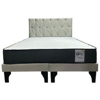 Cama 2 Plazas Europea Capitoneado Gris claro