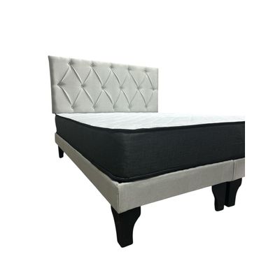 Imagen 2 del producto Cama 2 Plazas Europea Capitoneado Gris claro