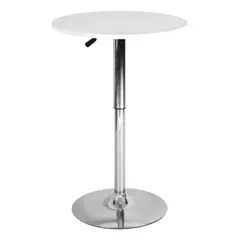 MOBOI - Mesa Bar Centro Altura Regulable 60cm Diámetro Blanca
