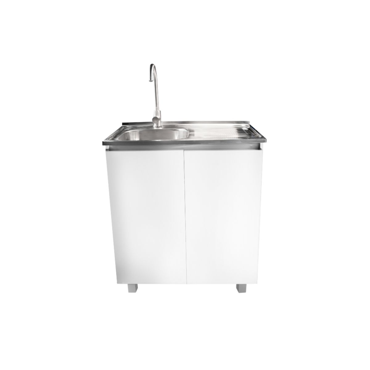MODERN SPACE - Mueble Lavaplatos 80x50 Cm Blanco Derecho Con Mueble Aéreo