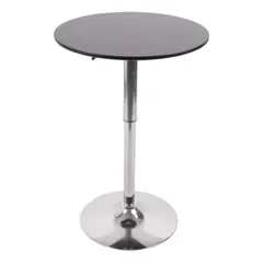 GENERICO - Mesa Bar Centro Altura Regulable 60cm Diámetro Negra