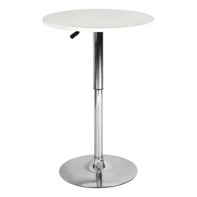 Imagen 2 del producto Pack 2 Mesas Bar Centro Altura Regulable 60cm Diámetro Blanca