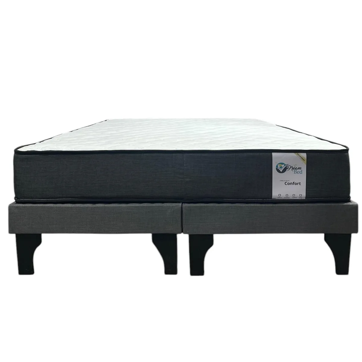 GENERICO - Cama Europea 2 Plazas Dreambed Color Gris