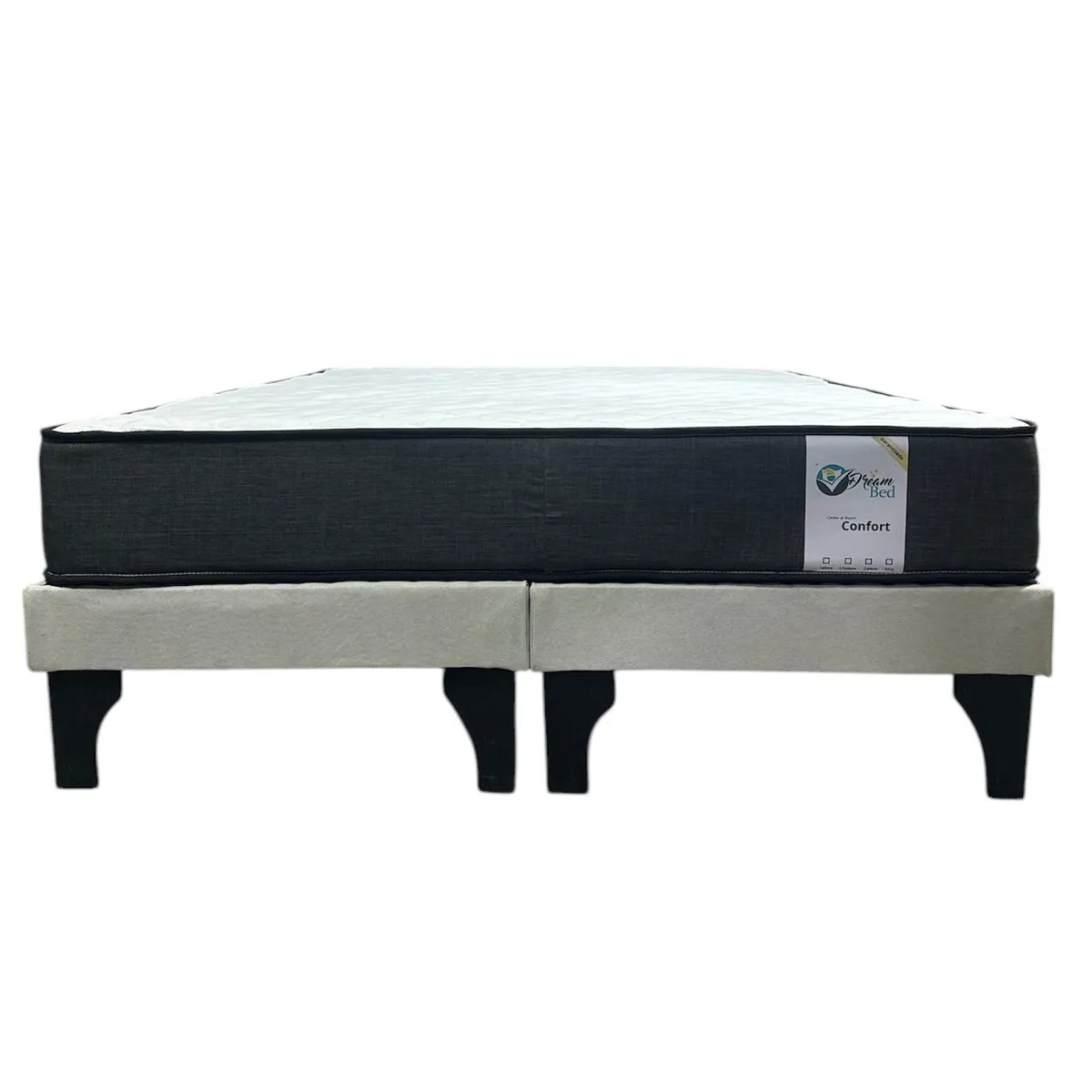 GENERICO - Cama Europea 2 Plazas Dreambed Color Gris Claro
