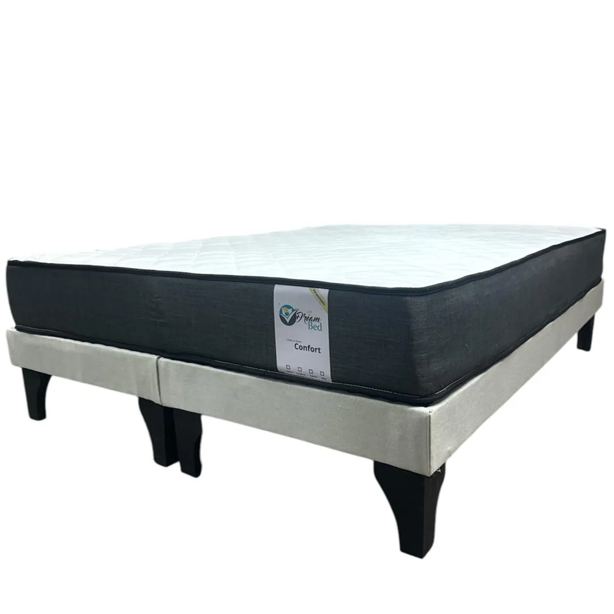 GENERICO - Cama Europea 2 Plazas Dreambed Color Gris Claro