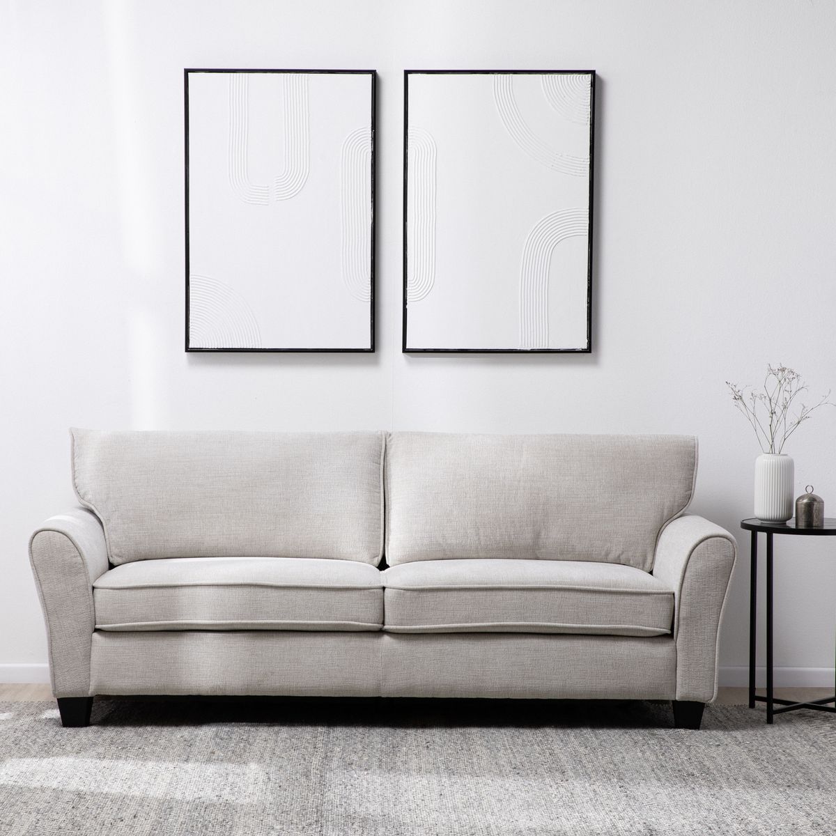 DANIELS - Sofá 3 Cuerpos Moderno Elegante New Charlotte